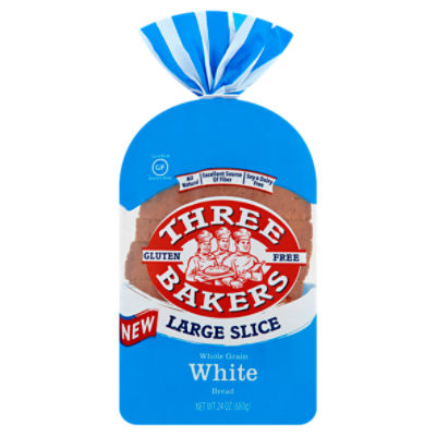 Three Bakers Large Slice Whole Grain White Bread, 24 oz