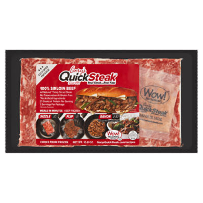 Gary's QuickSteak 100% Sirloin Beef Steak, 10.8 oz, 10.8 Ounce