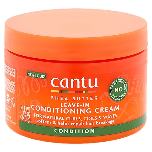 Cantu Shea Butter Leave-In Conditioning Cream, 12 oz
Why It Works:
Formulated with a deep penetrating moisture blend of shea butter, olive oil, coconut oil, jojoba oil, mango oil, macadamia oil, grapeseed oil, avocado oil & argan oil to help restore strands.