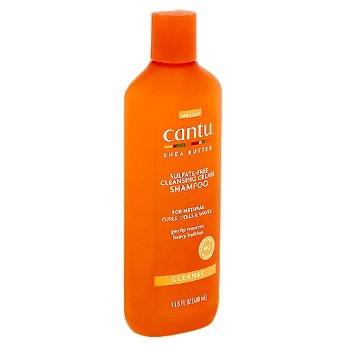 cantu Shea Butter Cleanse Sulfate-Free Cleansing Cream Shampoo, 13.5 fl oz
SLS/SLES Sulfates*
*SLS/SLES Sulfates= Sodium Lauryl Sulfate / Sodium Laureth Sulfate

Why It Works:
This unique shea butter formula gently removes heavy buildup and nourishes to help reduce breakage.

Good for:
Type 2 Waves
Type 3 Curls
Type 4 Coils