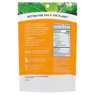 Alter Eco No Added Sugar Cashew Butter Organic Granola, 8 oz