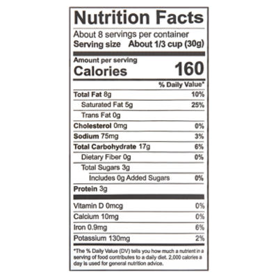 Alter Eco No Added Sugar Cashew Butter Organic Granola, 8 oz