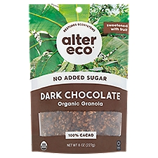Alter Eco No Added Sugar Dark Chocolate Organic Granola, 8 oz