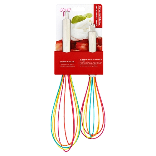 Core Kitchen Rainbow Silicone Whisk Set, 2 count