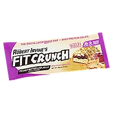 Chef Robert Irvine's Fit Crunch Peanut Butter and Jelly, Whey Protein Baked Bar, 3.1 Ounce
