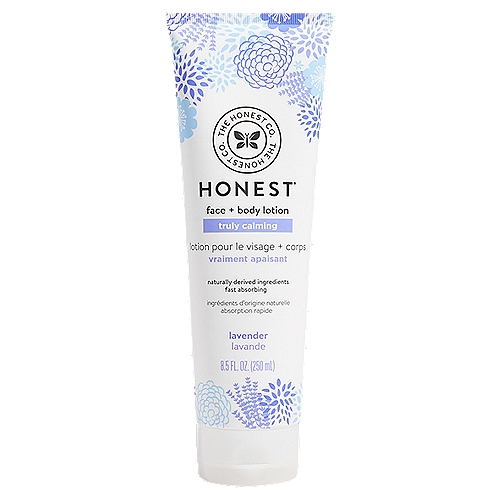 The Honest Co. Lavender Truly Calming Face + Body Lotion, 8.5 fl oz
A gentle lotion formulated to calm, soothe and leave skin feeling soft. Made with a blend of lavender essential oils and chamomile.