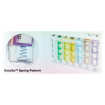 1 X Pop Up Pill Box Storage Organizer 7 Day Medication Compartment