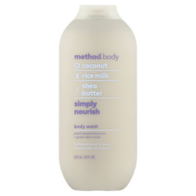 Shea Butter, Coconut, & Rice Milk Body Wash, Simply Nourish - 18 oz