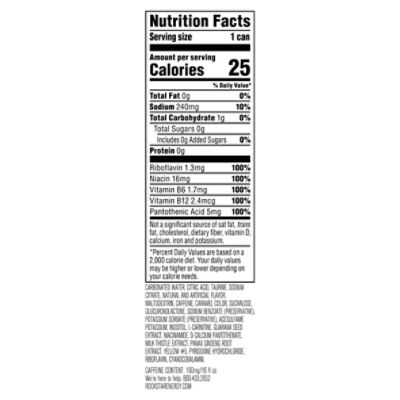 rockstar energy drink nutrition facts