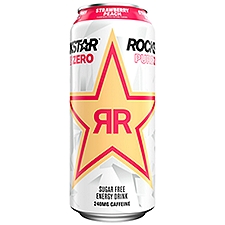 Rockstar Pure Zero Sugar Free Strawberry Peach Flavor Energy Drink 