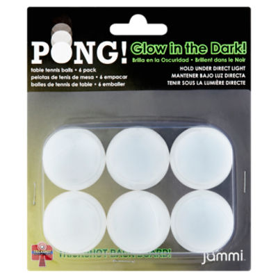 Jammi Pong! Glow in the Dark! Table Tennis Balls, 6 count, 6 Each