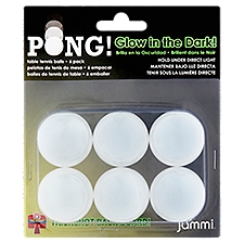 Jammi Pong! Glow in the Dark! Table Tennis Balls, 6 count