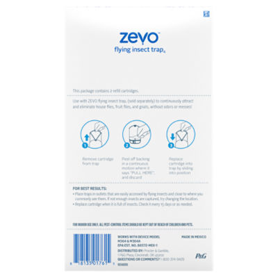 Zevo Insect Trap Refill Cartridges, Flying - 2 cartridges