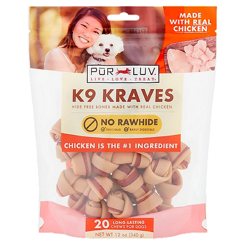 Pūr Luv K9 Kraves Long-Lasting Chews for Dogs, 20 count, 12 oz