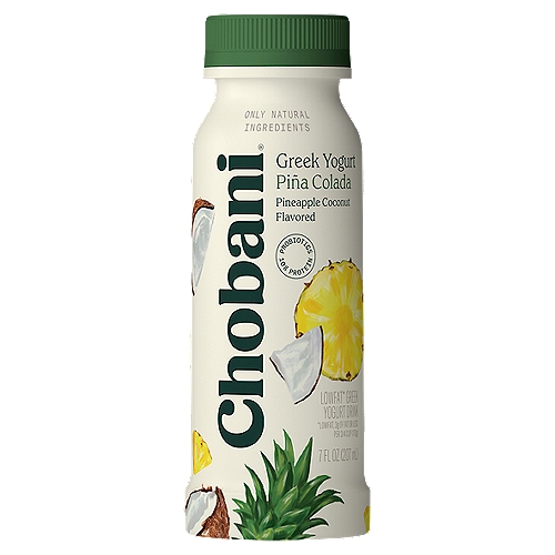 Chobani Piña Colada Low-Fat Greek Yogurt Drink, 7 fl oz
No rBST*
*Milk from rBST-treated cows is not significantly different.