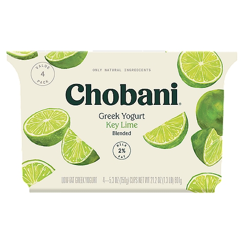 Chobani® Low-Fat Greek Yogurt Key Lime Blended 5.3oz 4-pack
