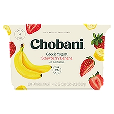 Chobani Strawberry Banana Greek Yogurt Value Pack, 5.3 oz, 4 count