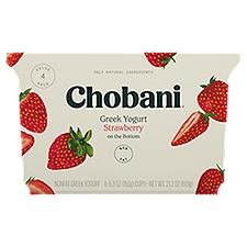 Chobani Strawberry Greek Yogurt Value Pack, 5.3 oz, 4 count, 21.2 Ounce