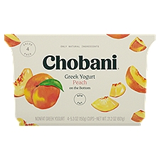 Chobani Nonfat Greek Peach on the Bottom Yogurt Value 4 Pack 4 - 5.3 oz Cups