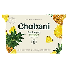 Chobani® Low-Fat Greek Yogurt Pineapple on the Bottom 5.3oz 4-pack