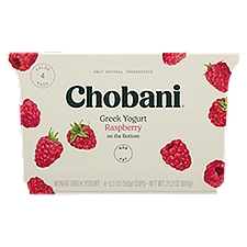Chobani Raspberry Non-Fat Greek Yogurt Value Pack, 5.3 oz, 4 count