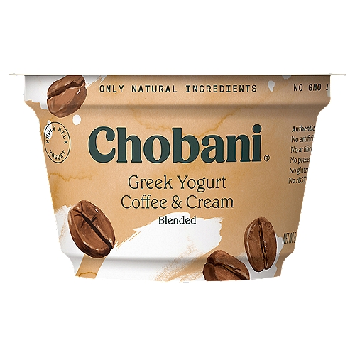 Chobani Coffee & Cream Blended Greek Yogurt, 5.3 oz
6 live and active cultures: S. Thermophilus, L. Bulgaricus, L. Acidophilus, Bifidus, L. Casei, and L. Rhamnosus.