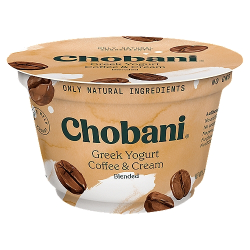 Chobani Coffee & Cream Blended Greek Yogurt, 5.3 oz
6 live and active cultures: S. Thermophilus, L. Bulgaricus, L. Acidophilus, Bifidus, L. Casei, and L. Rhamnosus.