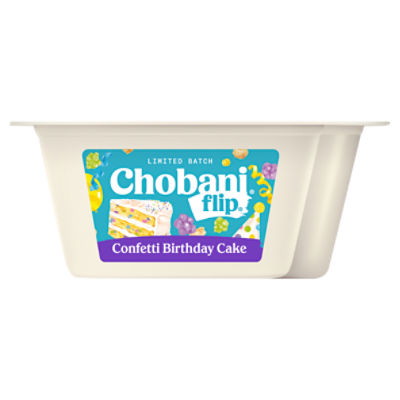 Chobani Flip Confetti Birthday Cake Lowfat Greek Yogurt Limited Batch, 4.5 oz