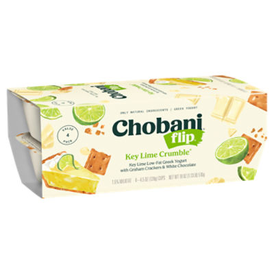 Chobani Flip Key Lime Crumble LowFat Greek Yogurt Value Pack, 4.5 oz, 4 count