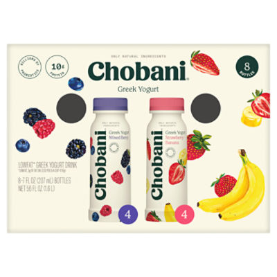 Chobani Lowfat Greek Yogurt Drink, 7 fl oz, 8 count