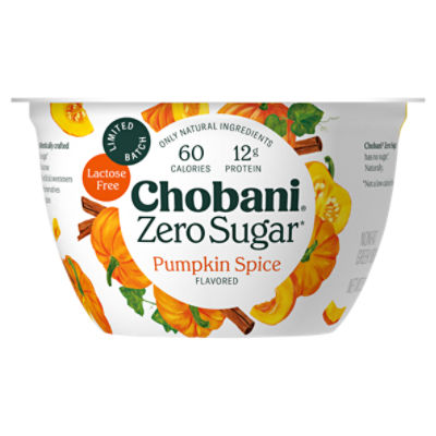 Chobani Zero Sugar Pumpkin Spice Flavored Nonfat Greek Yogurt, 5.3 oz