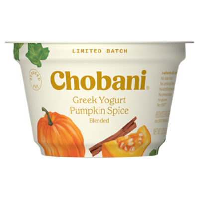 Chobani Pumpkin Spice Blended Reduced Fat Greek Yogurt, 5.3 oz, 5.3 Ounce