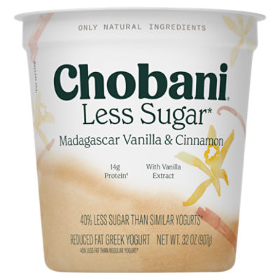 Chobani Madagascar Vanilla & Cinnamon LowFat Greek Yogurt, 32 oz