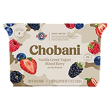 Chobani Mixed Berry Vanilla Low-Fat Greek Yogurt Value Pack, 5.3 oz, 4 count