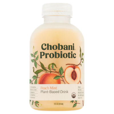 Chobani Probiotic Peach Mint PlantBased Drink, 14 fl oz