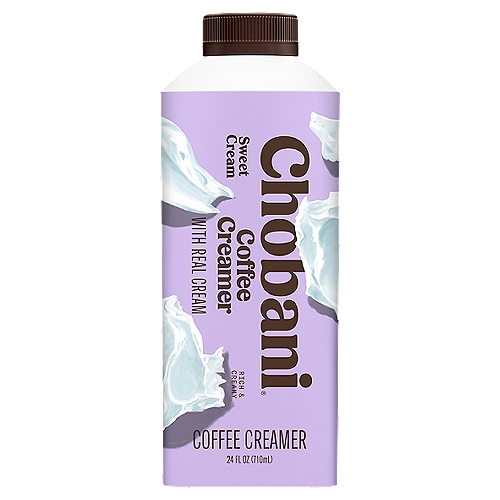 Chobani Sweet Cream Coffee Creamer, 24 fl oz
No rBST*
*Milk from rBST-Treated Cows is Not Significantly Different