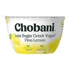 Chobani Fino Lemon Less Sugar Low-Fat Greek Yogurt, 5.3 oz