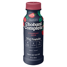 Chobani Complete Strawberry Cream, Greek Yogurt Shake, 10 Fluid ounce