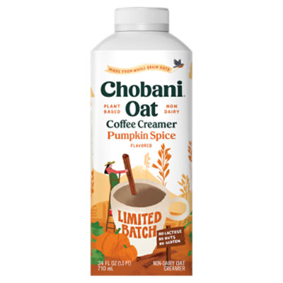Chobani Pumpkin Spice Flavored Oat Coffee Creamer Limited Batch, 24 fl oz