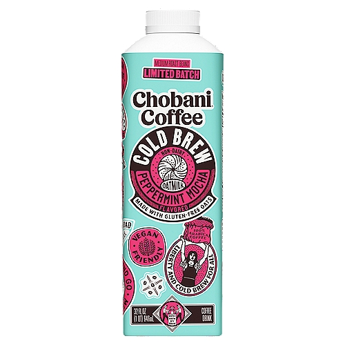 Chobani Cold Brew Non-Dairy Peppermint Mocha Flavored Coffee Drink Limited Batch, 32 fl oz
Smooth Cocoa with a Hint of Sweet Peppermint