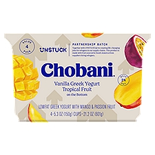 Chobani Unstuck Tropical Fruit Vanilla, Low-Fat Greek Yogurt, 21.2 Ounce