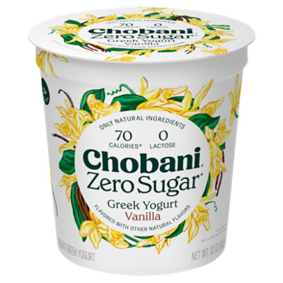 Chobani Zero Sugar Vanilla Flavor Yogurt, 32 oz