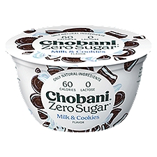 Chobani Zero Sugar Milk & Cookies Flavor Yogurt, 5.3 oz, 5.3 Ounce