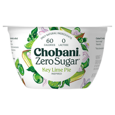 Chobani Zero Sugar Nonfat Greek Key Lime Pie Inspired Yogurt 5.3 oz, 5.3 Ounce