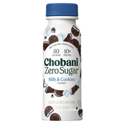 Chobani Zero Sugar Milk & Cookies Flavored Yogurt-Cultured Dairy Drink, 7 fl oz