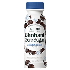 Chobani Zero Sugar Milk & Cookies Flavored Yogurt-Cultured Dairy Drink, 7 fl oz, 7 Fluid ounce