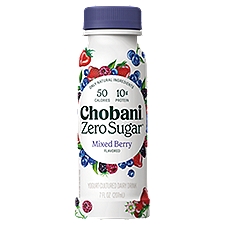 Chobani Zero Sugar Mixed Berry Flavored Yogurt-Cultured Dairy Drink, 7 fl oz, 7 Fluid ounce