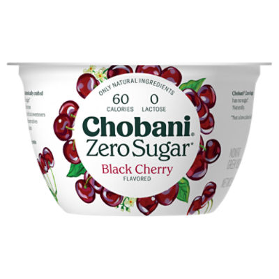 Chobani Zero Sugar Nonfat Greek Black Cherry Flavored Yogurt 5.3 oz