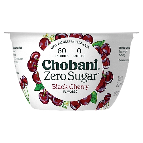 Chobani Zero Sugar Nonfat Greek Black Cherry Flavored Yogurt 5.3 oz