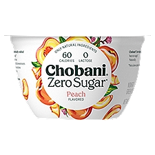 Chobani Zero Sugar Peach Flavor Yogurt, 5.3 oz